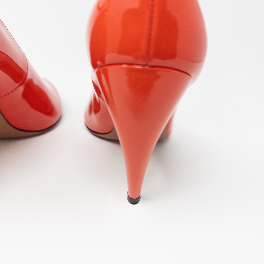 Alaia Shark Pump Red Orange Heels with Ankle Strap 39 EU 9 US - Picture 6 of 8